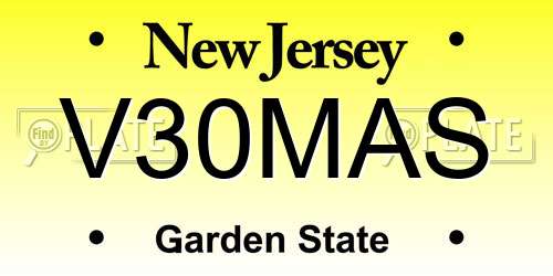 V30MAS New Jersey License Plate