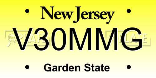 V30MMG New Jersey License Plate