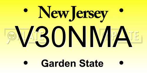 V30NMA New Jersey License Plate