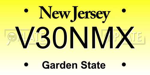 V30NMX New Jersey License Plate