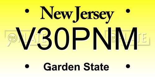 V30PNM New Jersey License Plate