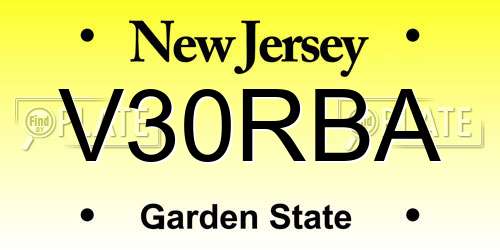 V30RBA New Jersey License Plate