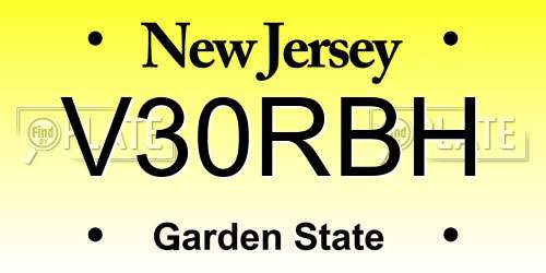 V30RBH New Jersey License Plate
