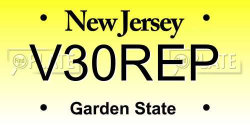 V30REP New Jersey License Plate