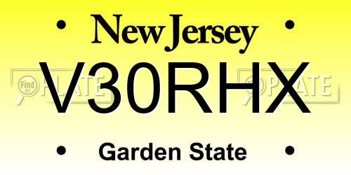 V30RHX New Jersey License Plate