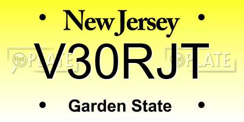 V30RJT New Jersey License Plate