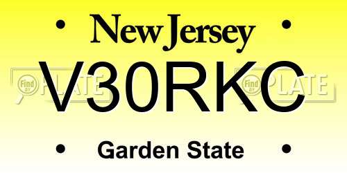 V30RKC New Jersey License Plate