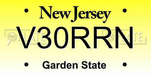 V30RRN New Jersey License Plate
