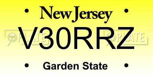 V30RRZ New Jersey License Plate