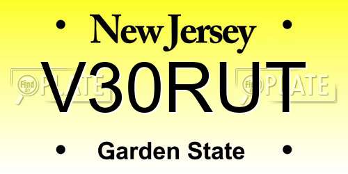 V30RUT New Jersey License Plate