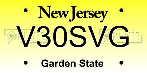 V30SVG New Jersey License Plate
