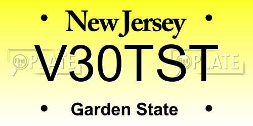 V30TST New Jersey License Plate