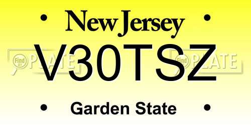 V30TSZ New Jersey License Plate