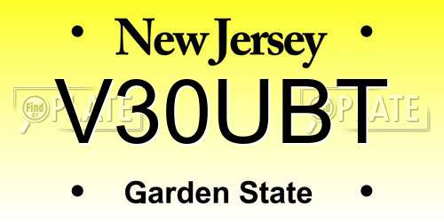 V30UBT New Jersey License Plate