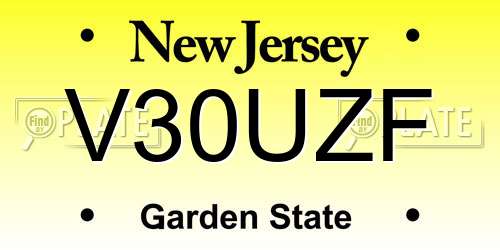 V30UZF New Jersey License Plate