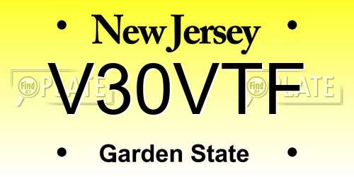 V30VTF New Jersey License Plate