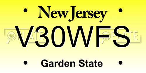 V30WFS New Jersey License Plate