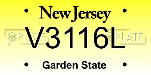 V3116L New Jersey License Plate