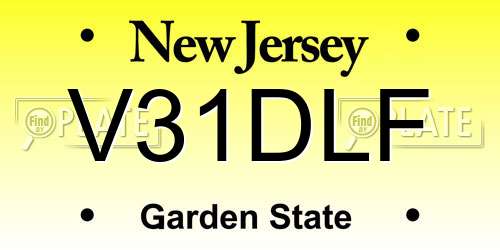 V31DLF New Jersey License Plate