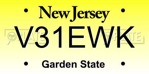 V31EWK New Jersey License Plate