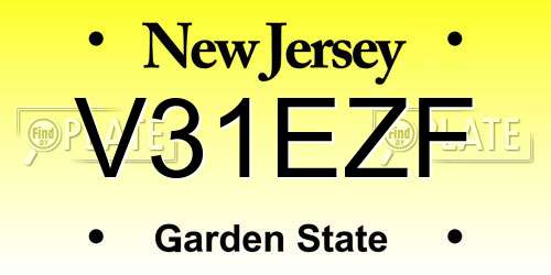 V31EZF New Jersey License Plate