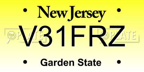 V31FRZ New Jersey License Plate