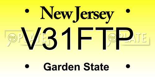 V31FTP New Jersey License Plate
