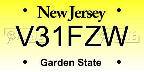 V31FZW New Jersey License Plate