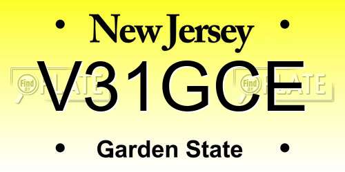 V31GCE New Jersey License Plate