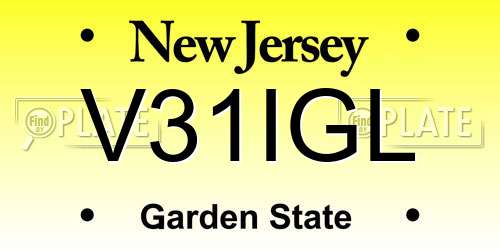 V31IGL New Jersey License Plate