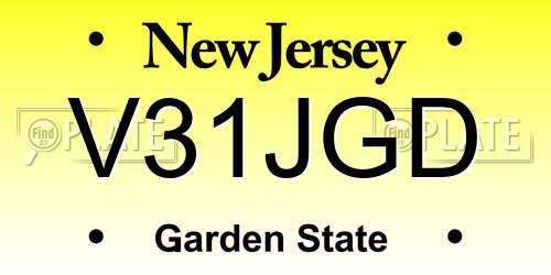 V31JGD New Jersey License Plate