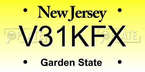 V31KFX New Jersey License Plate