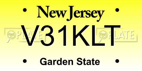 V31KLT New Jersey License Plate