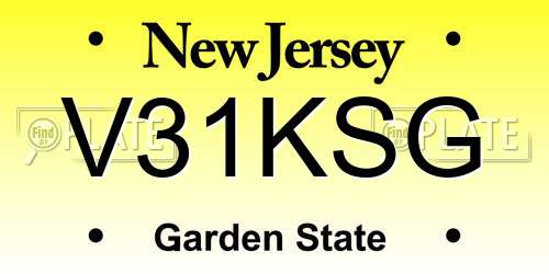 V31KSG New Jersey License Plate