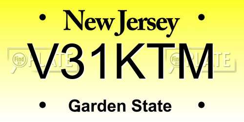 V31KTM New Jersey License Plate