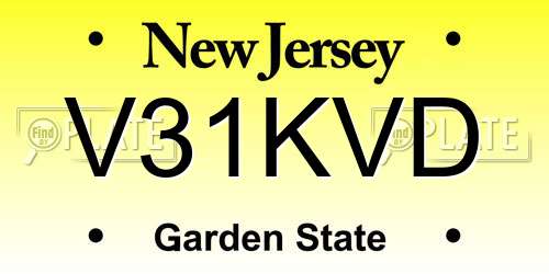 V31KVD New Jersey License Plate