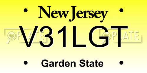 V31LGT New Jersey License Plate