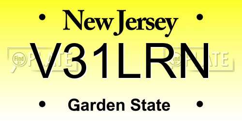 V31LRN New Jersey License Plate