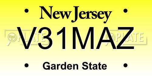 V31MAZ New Jersey License Plate
