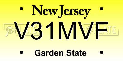 V31MVF New Jersey License Plate