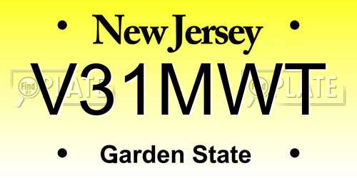 V31MWT New Jersey License Plate