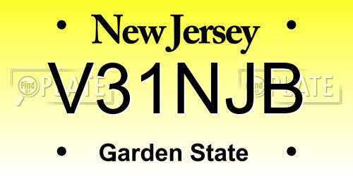 V31NJB New Jersey License Plate