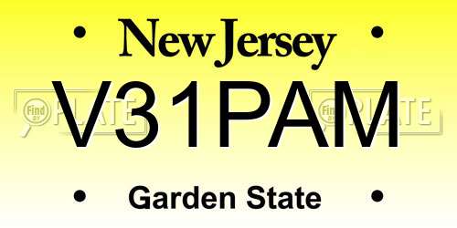V31PAM New Jersey License Plate