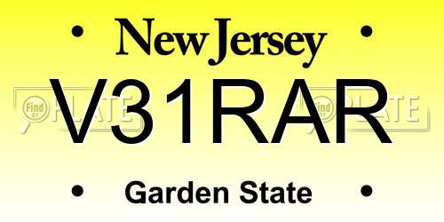V31RAR New Jersey License Plate