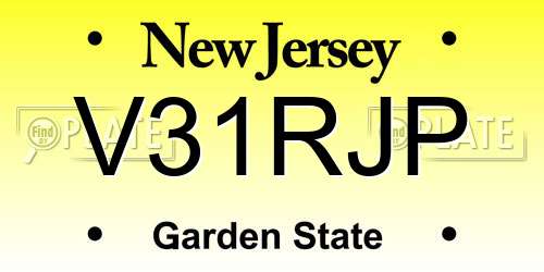 V31RJP New Jersey License Plate