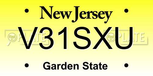 V31SXU New Jersey License Plate