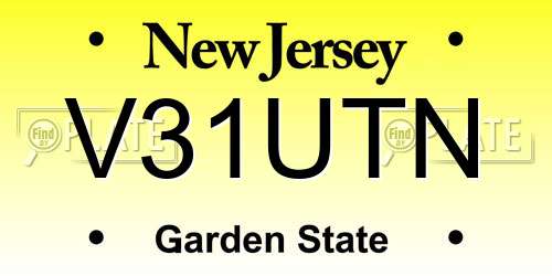 V31UTN New Jersey License Plate