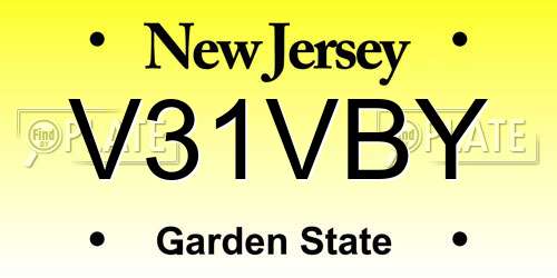 V31VBY New Jersey License Plate