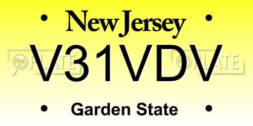 V31VDV New Jersey License Plate