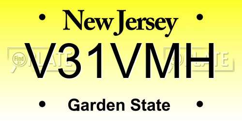 V31VMH New Jersey License Plate